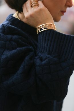 Clouded Squares Sweater, Navy