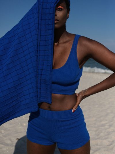 Knitted Shorts (with middle seam), 2020Blue